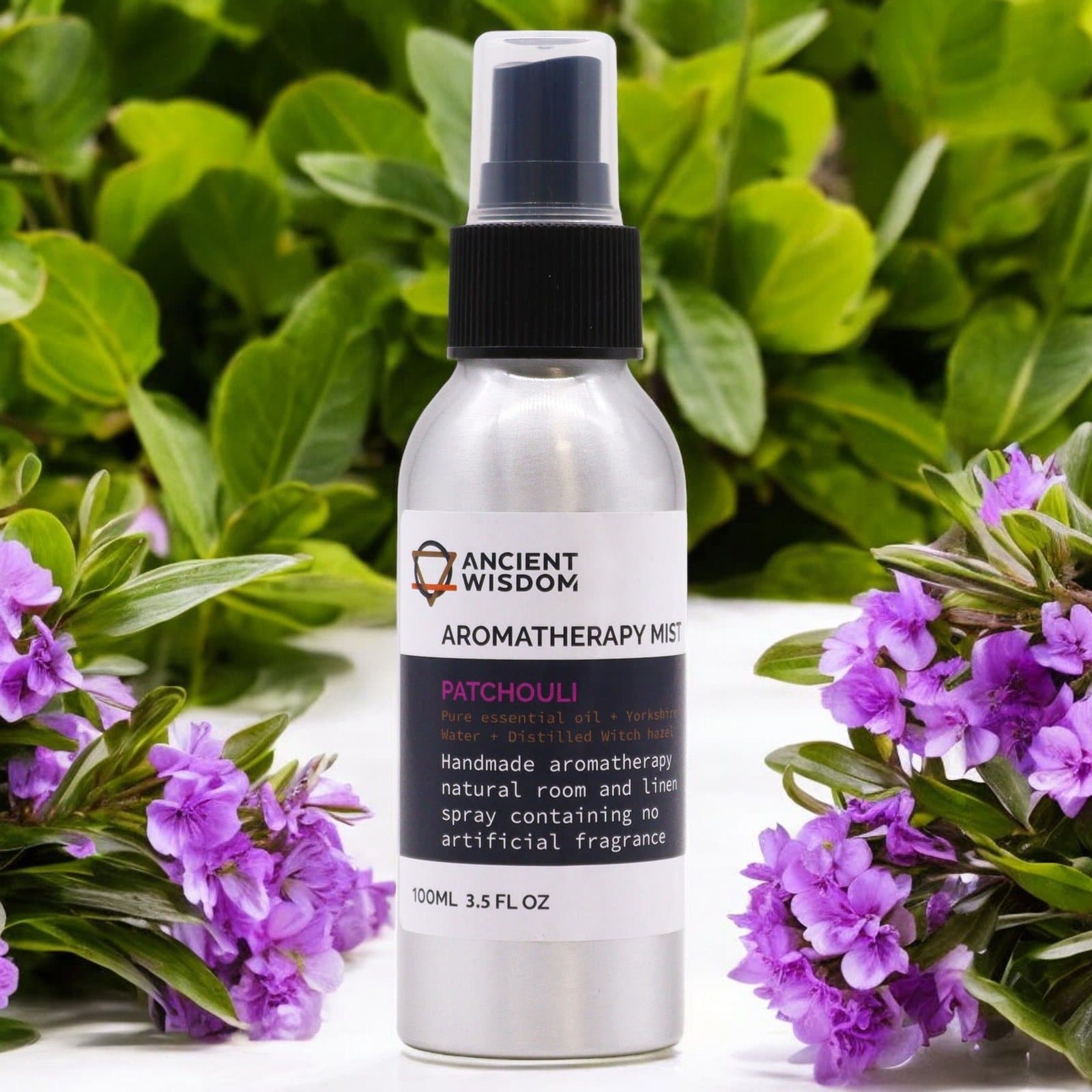 Patchouli essential oil room mist in a 100 ml spray